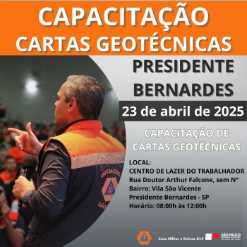 Defesa Civil realiza capacitação para uso de cartas geotécnicas em mapeamento das áreas de risco